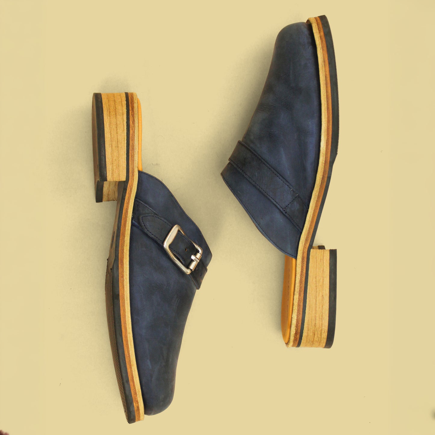 Our Legacy Classic Blue Leather Camion Mules