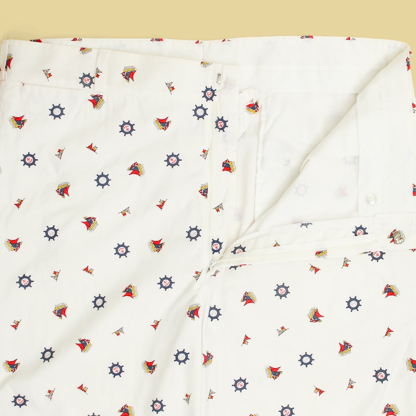 Vintage Cable Car Clothiers Nautical Print Cotton Pants