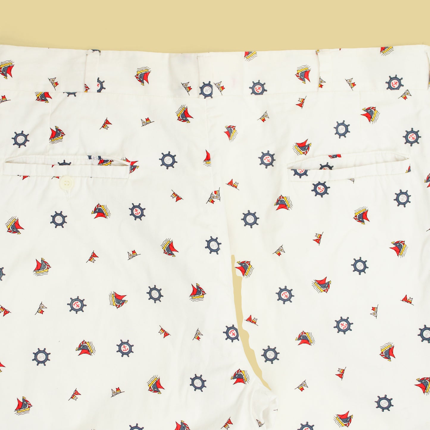Vintage Cable Car Clothiers Nautical Print Cotton Pants