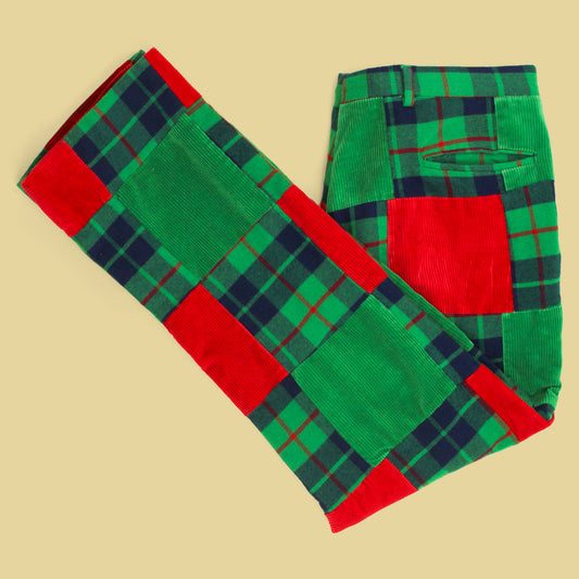 Vintage Patchwork Flannel/Corduroy Pants