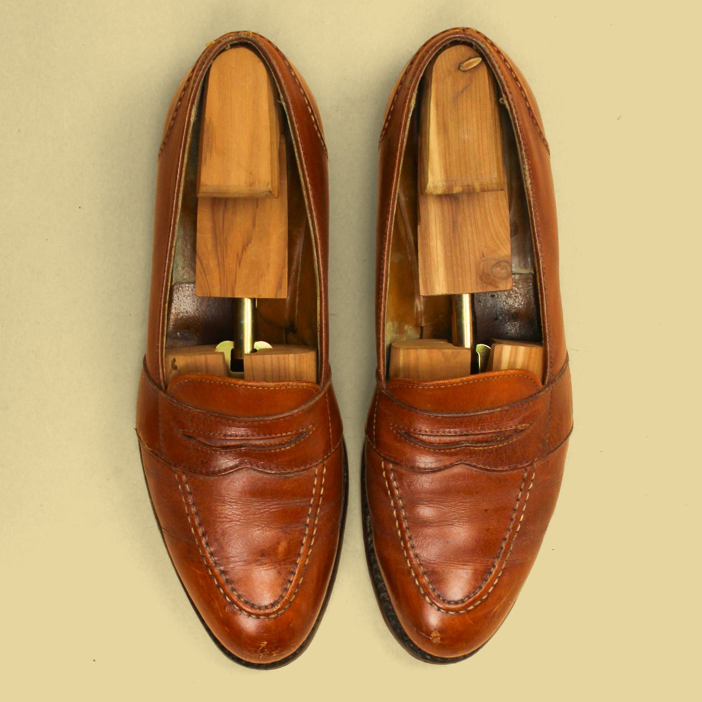 Alden Burnished Tan Calf Full Strap Penny Loafers