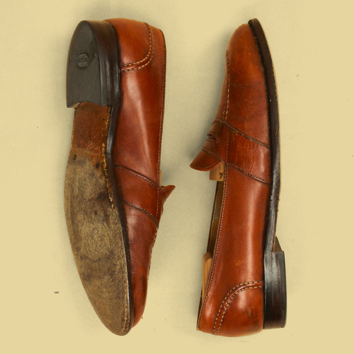 Alden Burnished Tan Calf Full Strap Penny Loafers