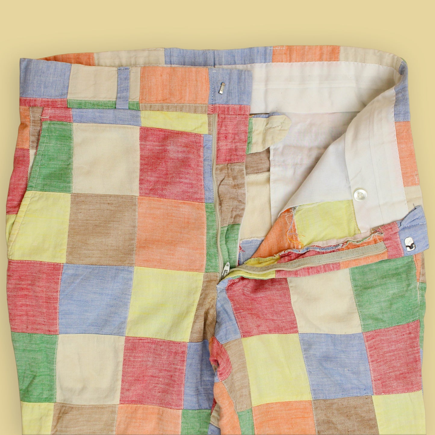 Asher Patchwork Madras Pants