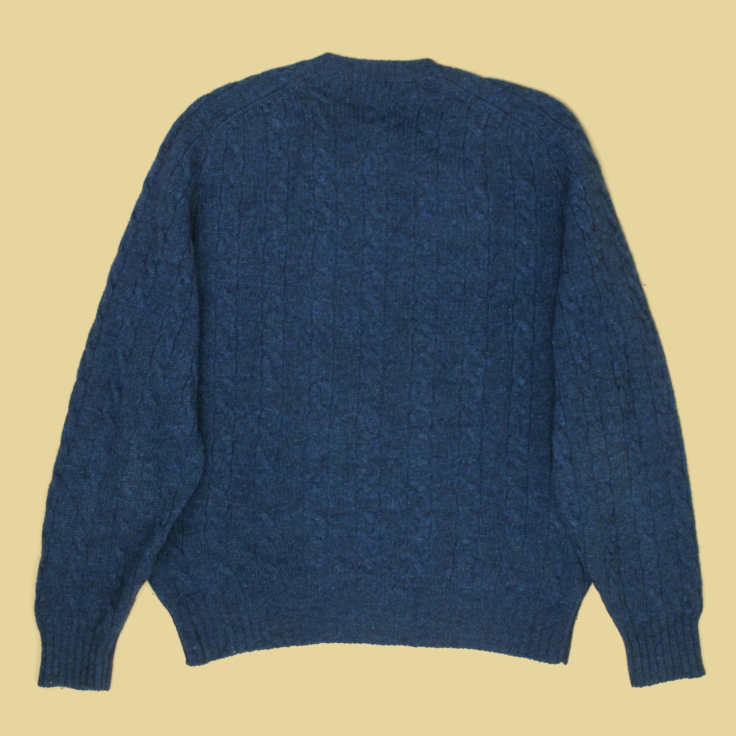 Archie Brown & Son Shetland Wool Cable-Knit Crew Neck Sweater