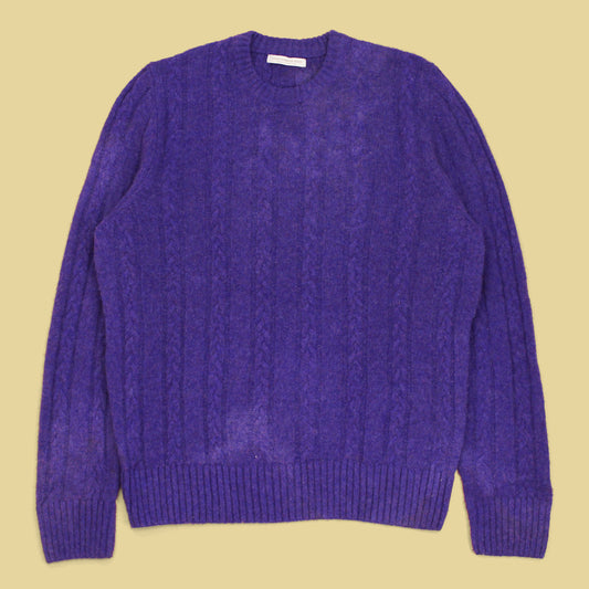 Uncommon Man Shetland Wool Cable-Knit Crew Neck Sweater
