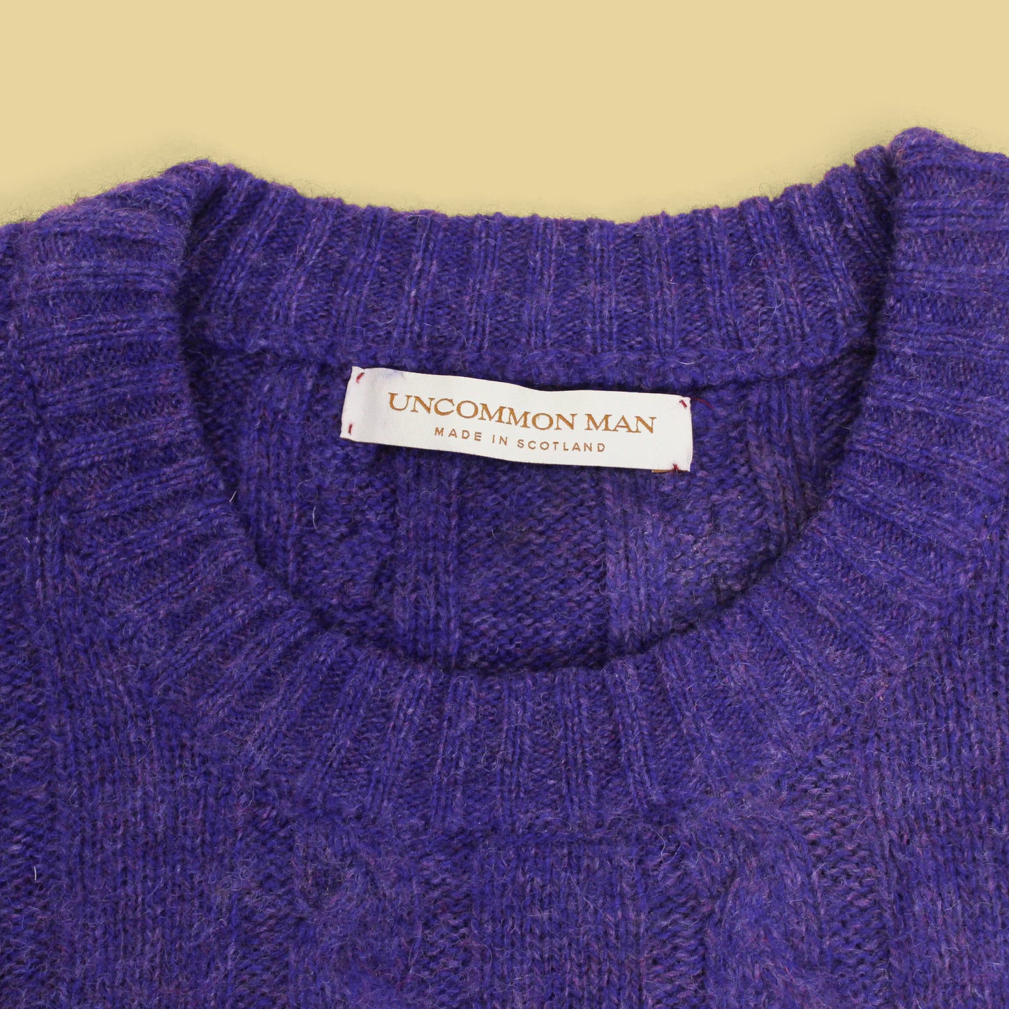 Uncommon Man Shetland Wool Cable-Knit Crew Neck Sweater