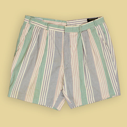 Brooks Brothers Variegated Stripe Seersucker Pleated Shorts