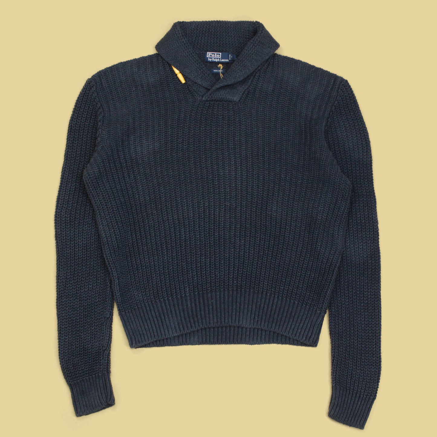 Polo Ralph Lauren Indigo Linen Shawl Collar Sweater