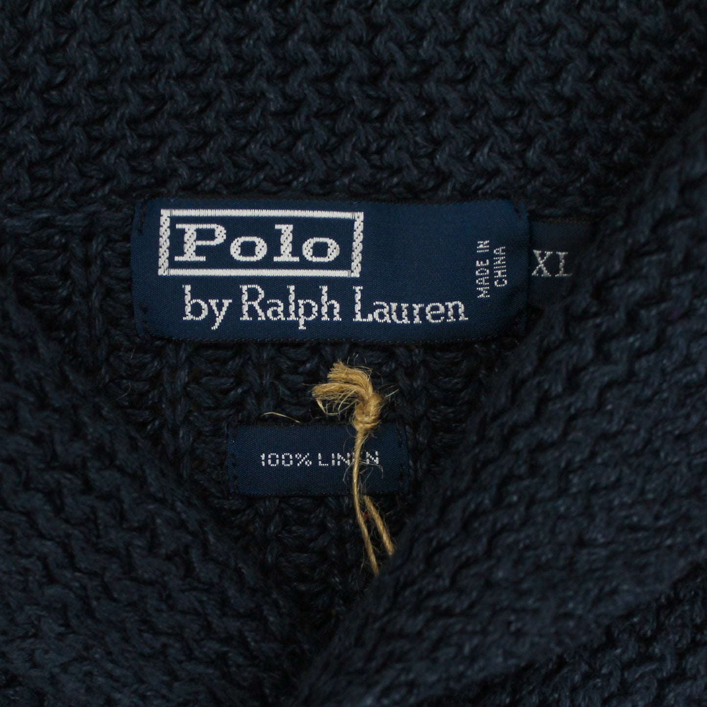 Polo Ralph Lauren Indigo Linen Shawl Collar Sweater