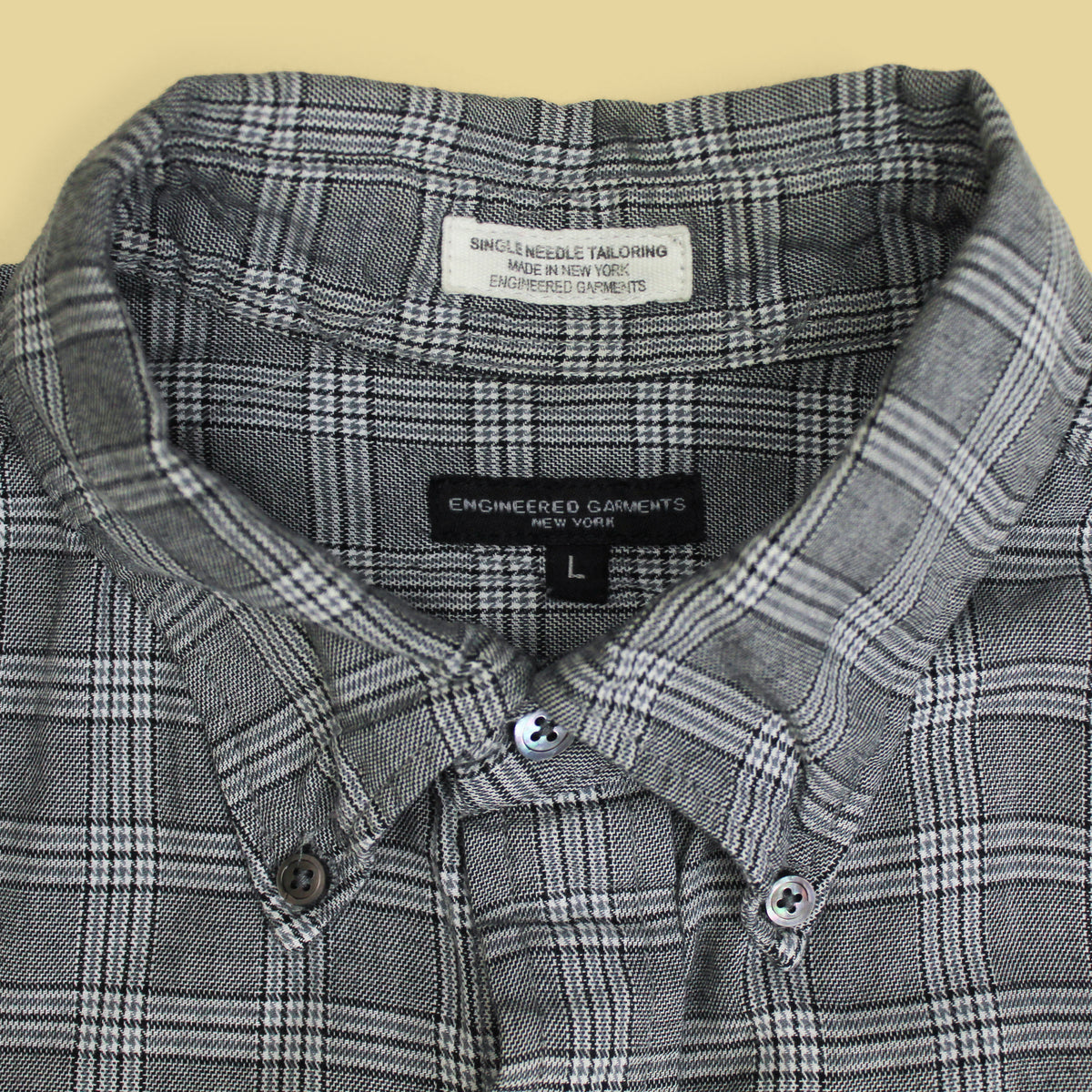 Engineered Garments Glen Plaid Brushed Cotton 19th Century B.D. Shirt