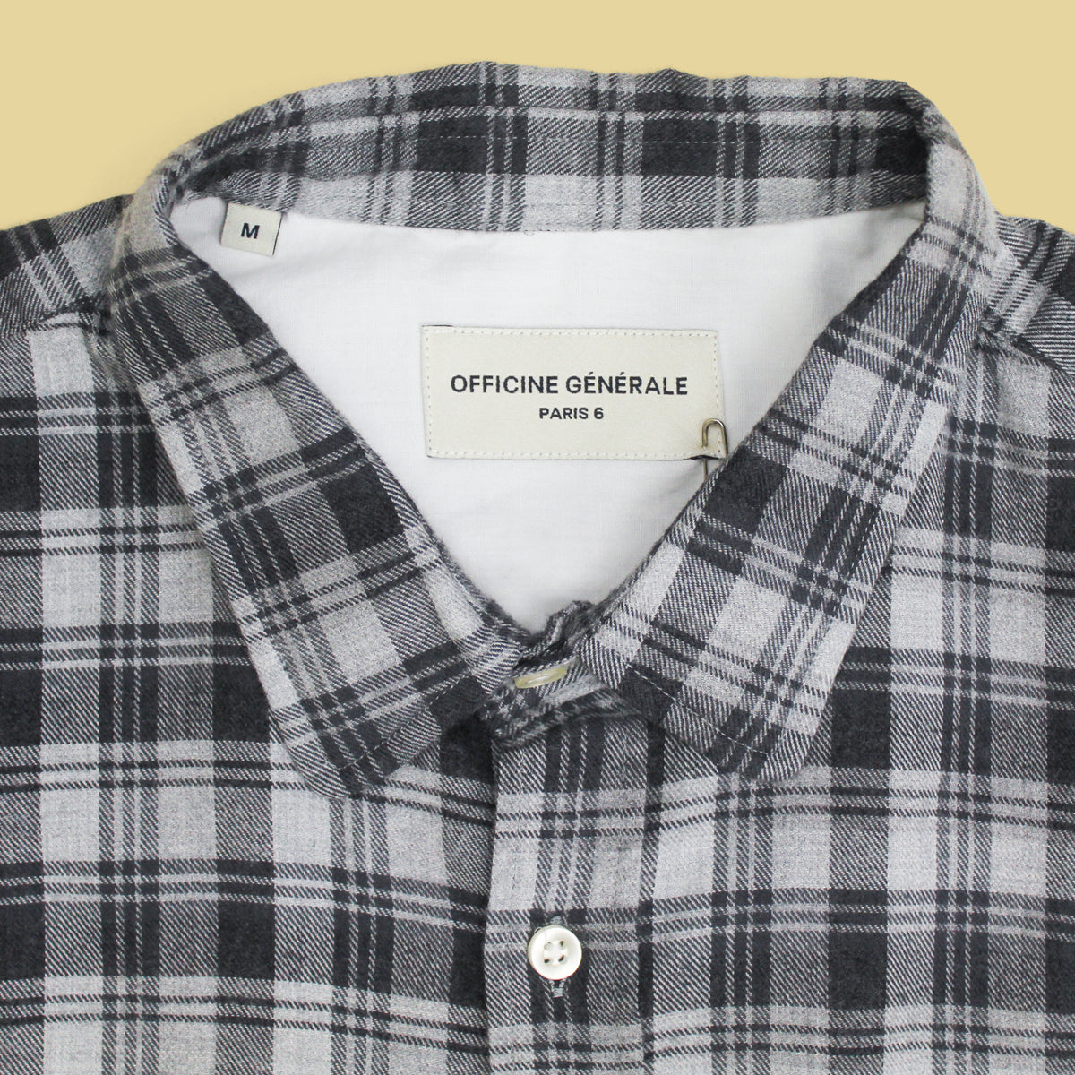 Officine Générale Lipp Check Brushed Cotton Flannel Button-Up Shirt