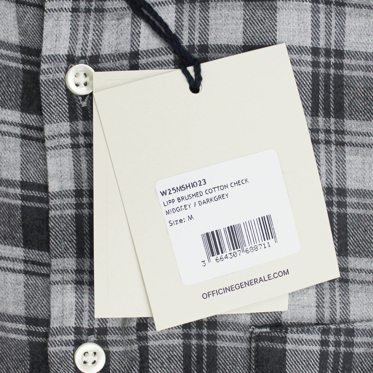 Officine Générale Lipp Check Brushed Cotton Flannel Button-Up Shirt