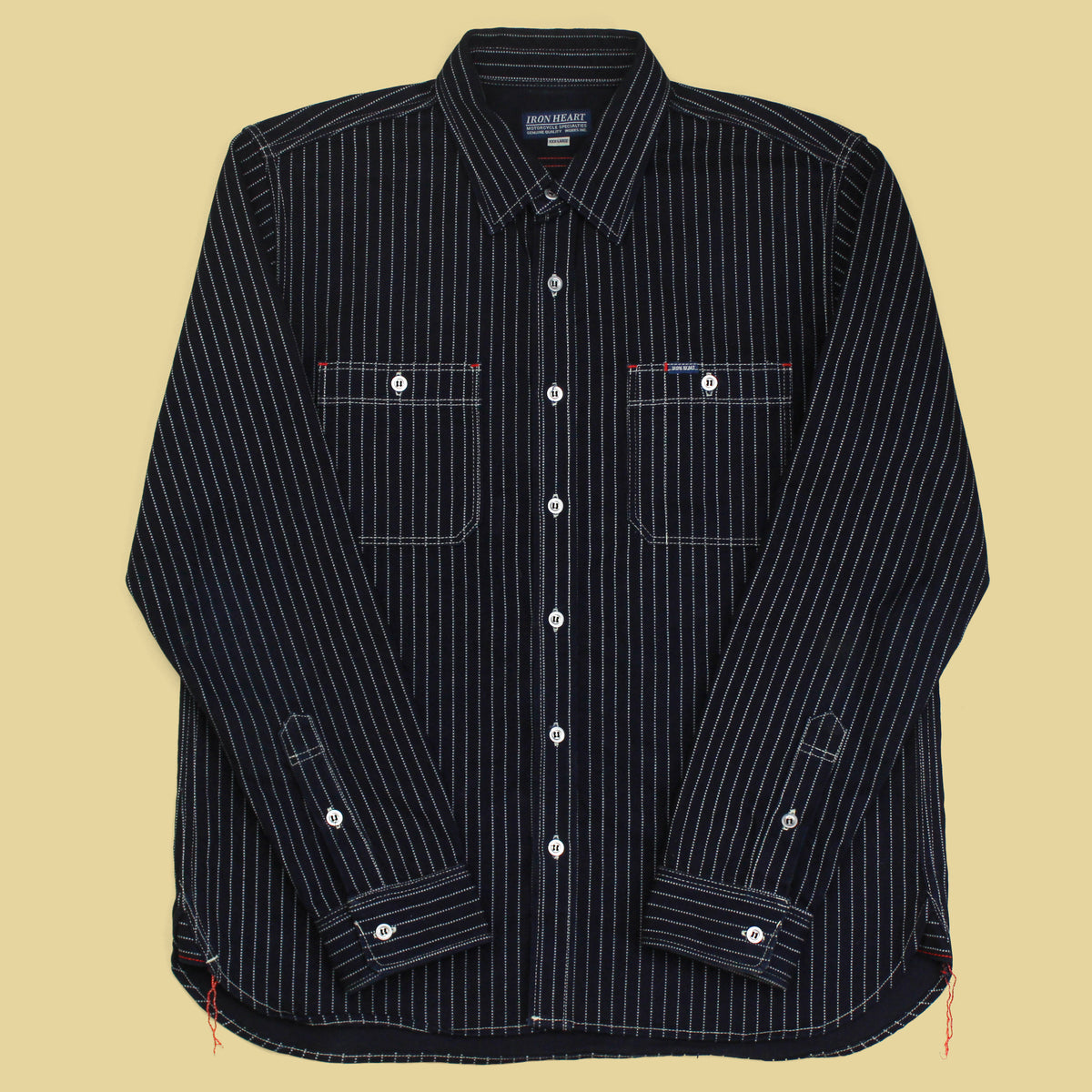 Iron Heart 12oz Indigo Wabash Cotton Work Shirt