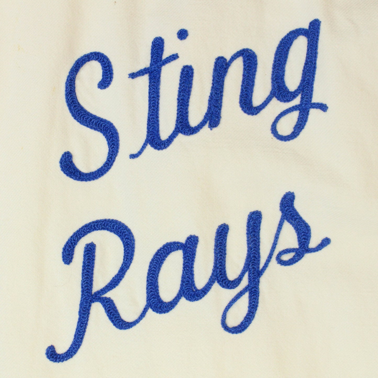 Vintage Sting Rays Chainstitch Embroidered Wool Baseball Jersey