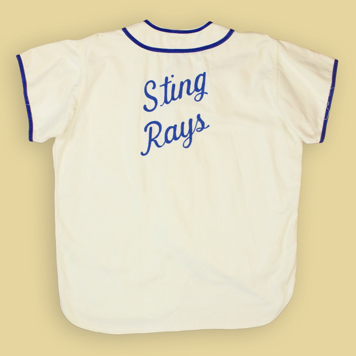 Vintage Sting Rays Chainstitch Embroidered Wool Baseball Jersey