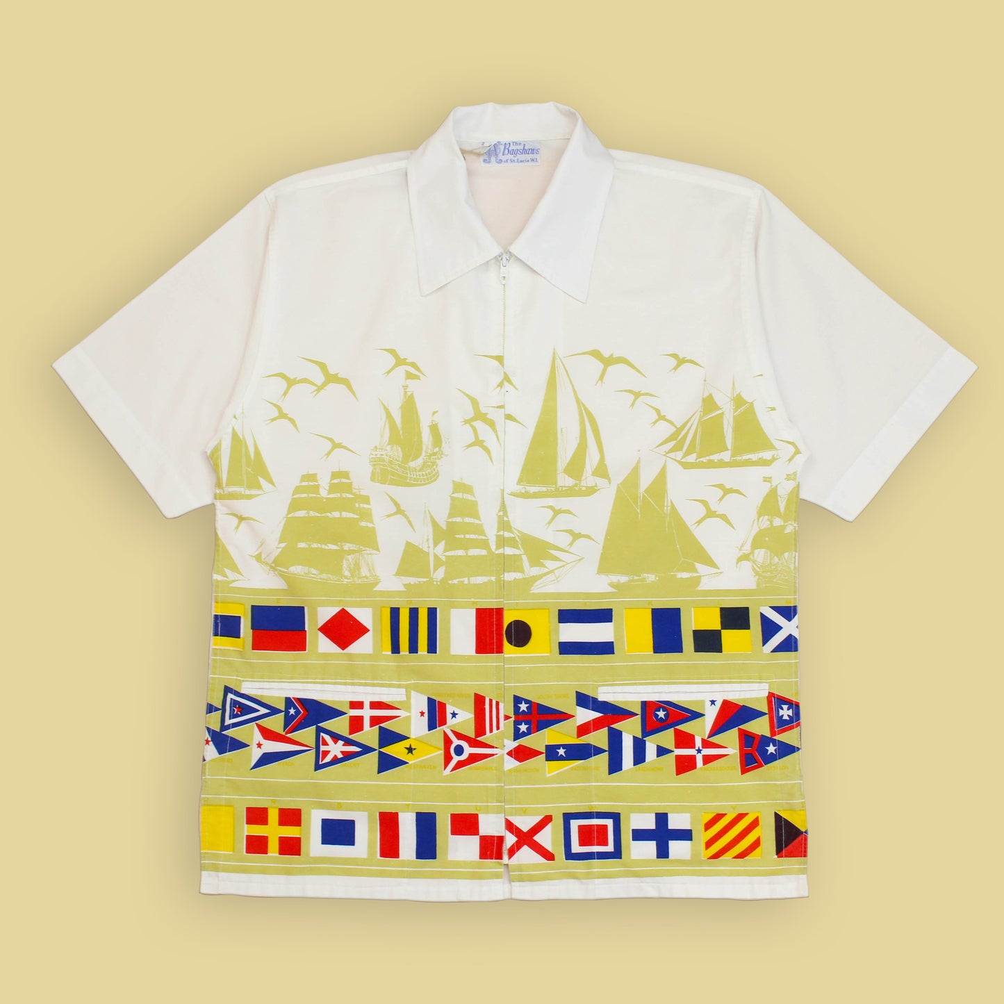 The Bagshaws of St. Lucia Nautical Print Zip Shirt Jacket