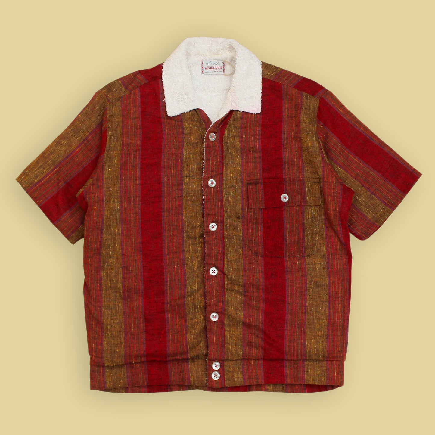 McGregor Striped Terry Cloth Lined Cabana Shirt Jac