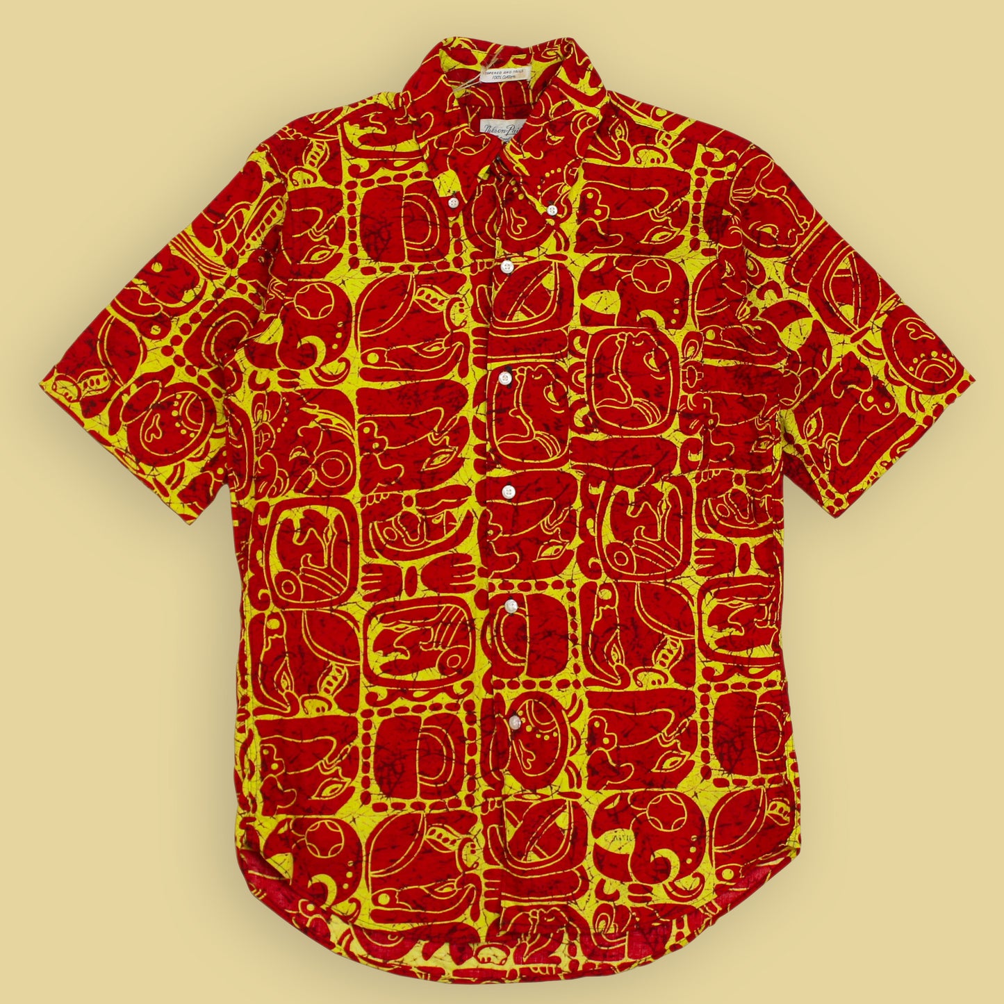 Nelson Paige Tiki Print Short Sleeve Button Down Shirt