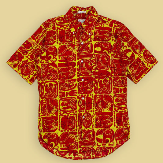Nelson Paige Tiki Print Short Sleeve Button Down Shirt