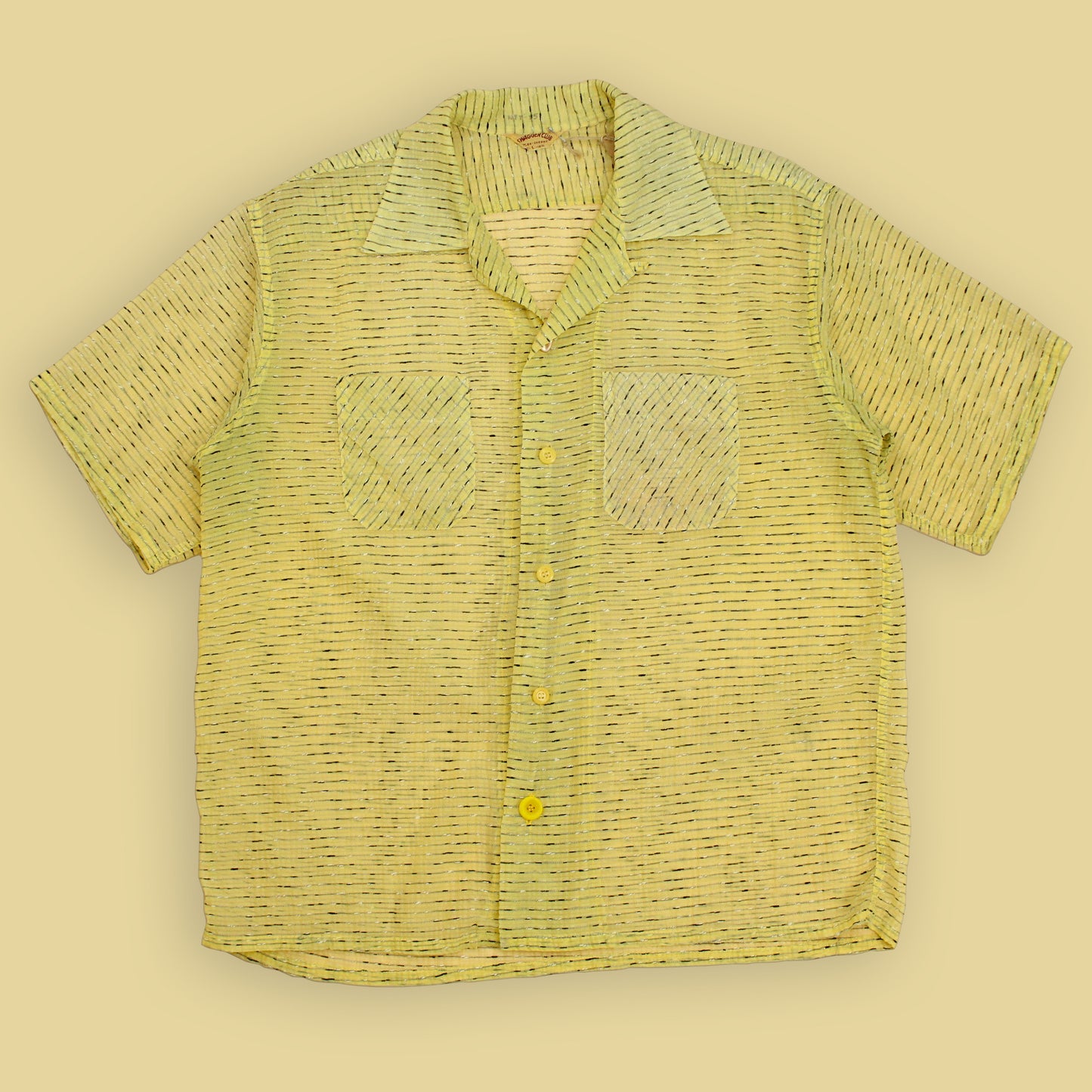 Swagger Club Sheer Nylon Seersucker Loop Collar Shirt