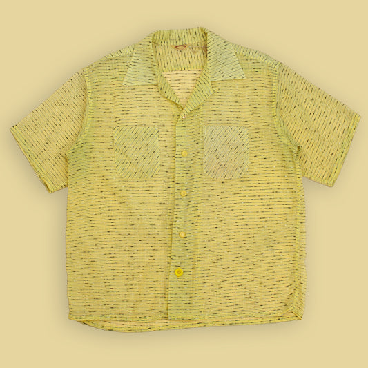 Swagger Club Sheer Nylon Seersucker Loop Collar Shirt