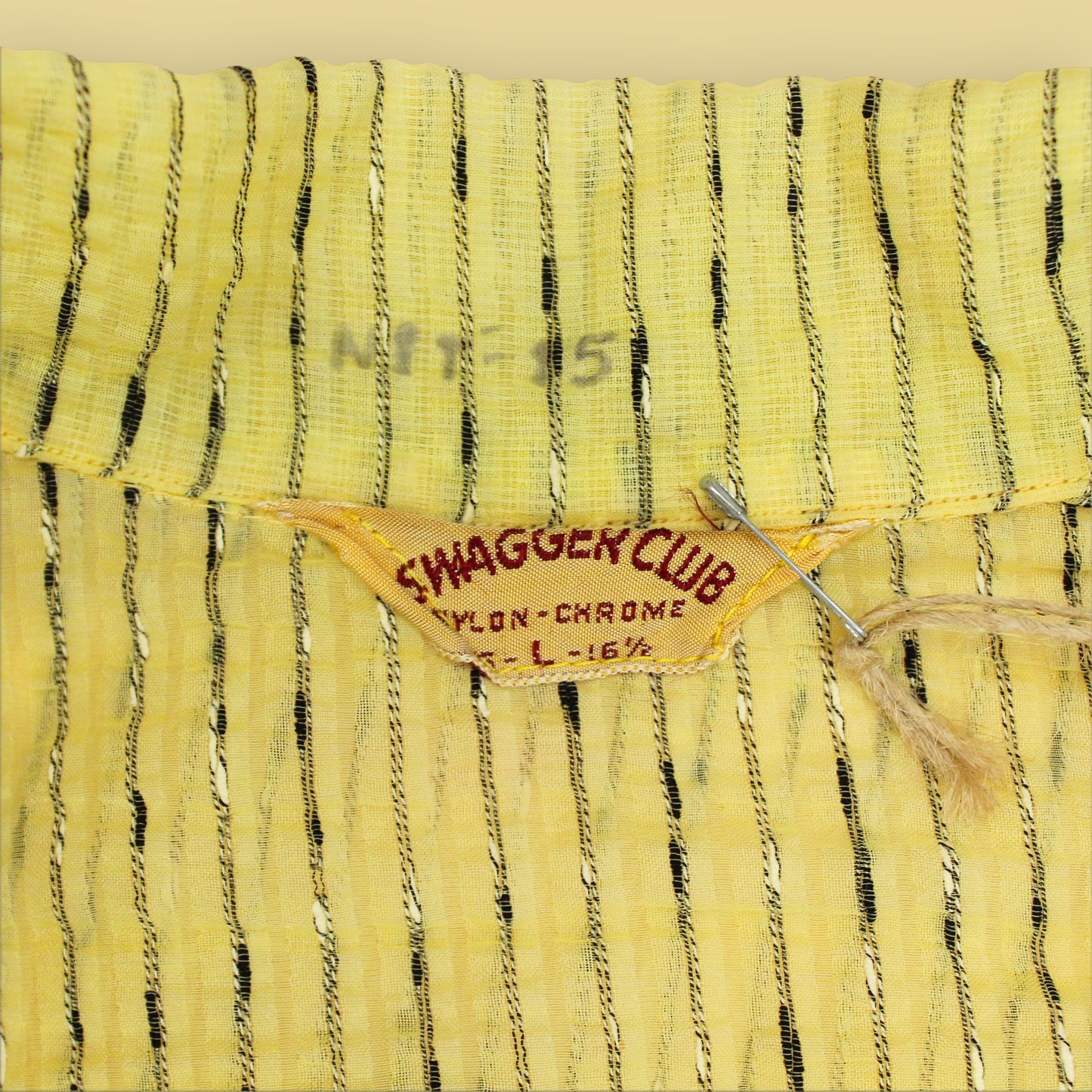 Swagger Club Sheer Nylon Seersucker Loop Collar Shirt