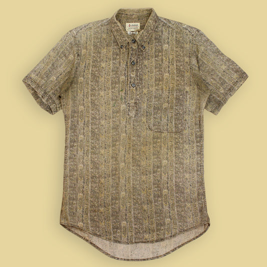 Archdale Paisley Scroll Print Cotton Popover Shirt