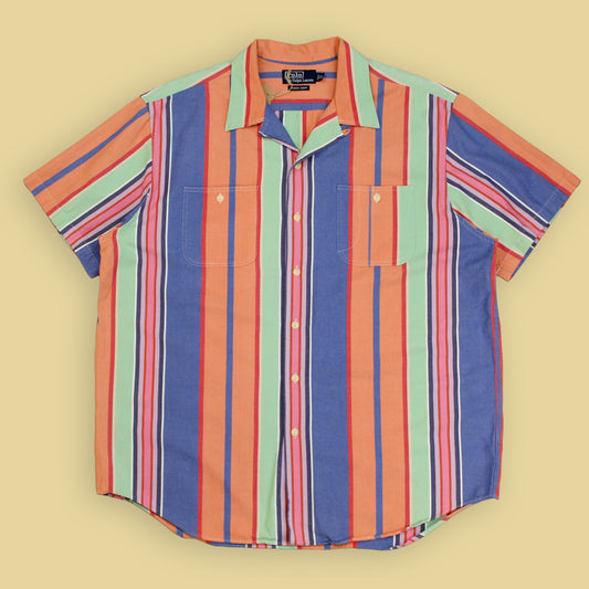 Polo Ralph Lauren Striped Oxford Cloth Beach Camp Shirt