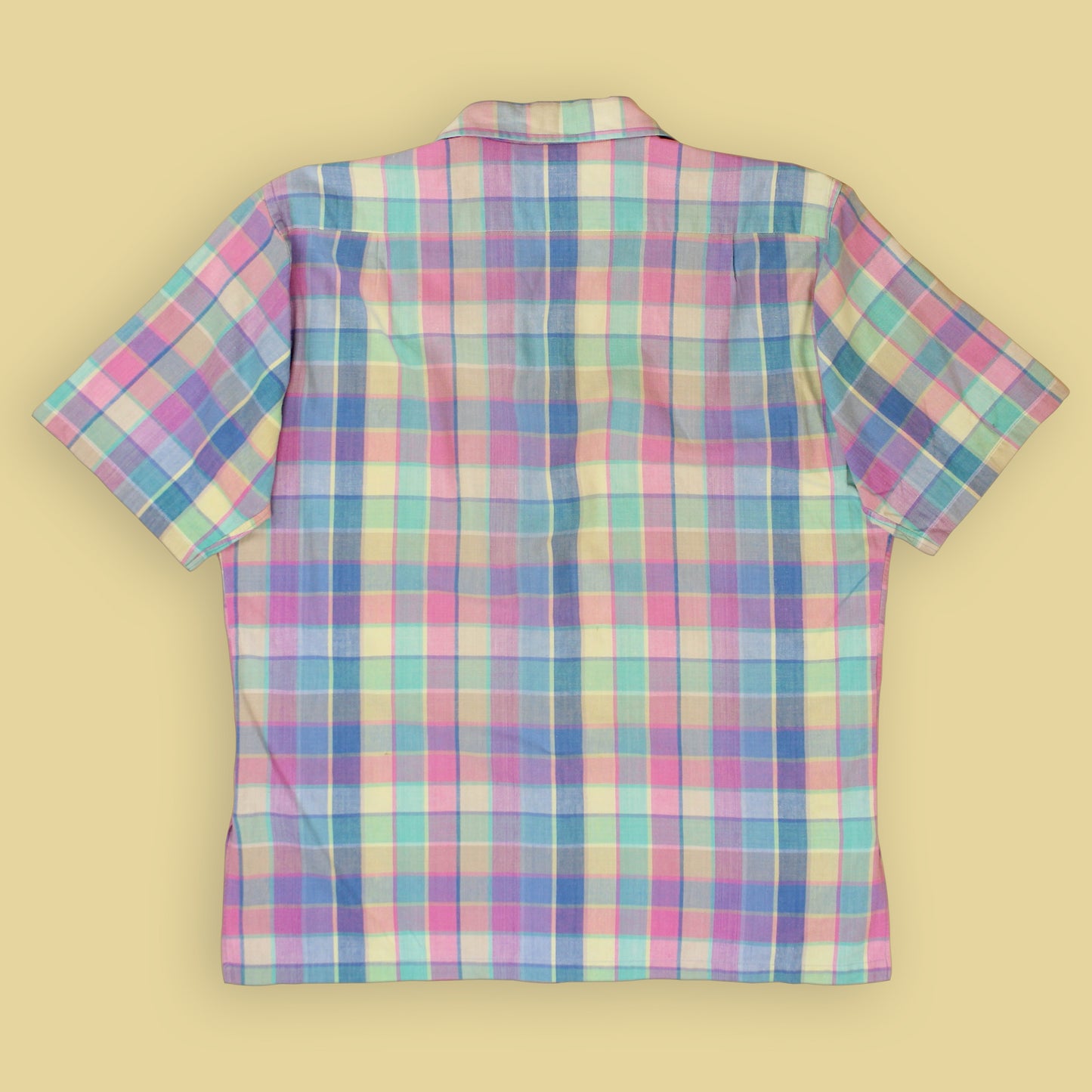 Brooks Brothers Madras Camp Collar Short Sleeve Button-Up Shirt