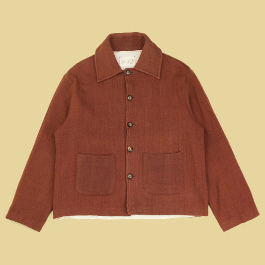 Harago Handwoven Wool Flannel Jacket