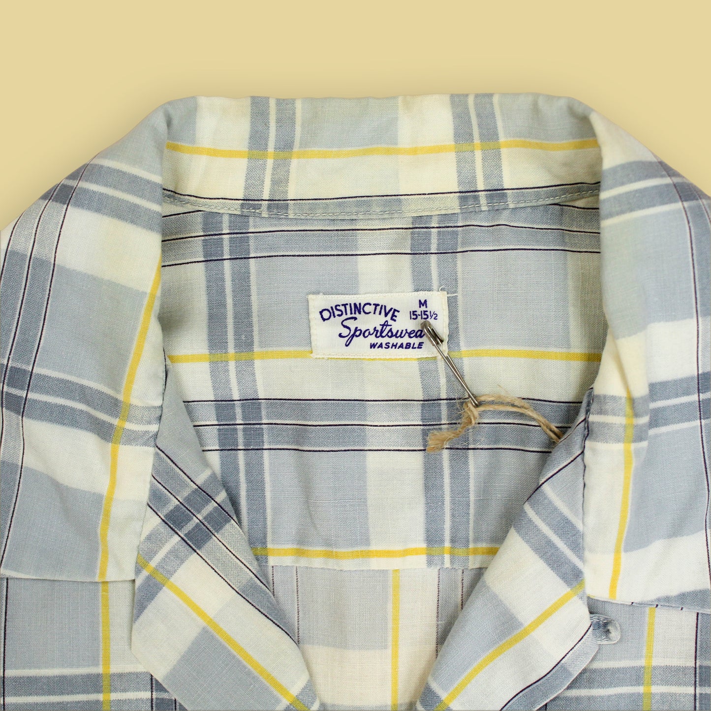 Distinctive Sportswear Printed Plaid Loop Collar Shirt
