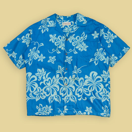 Waltah Clarke's Hibiscus Print Hawaiian Shirt