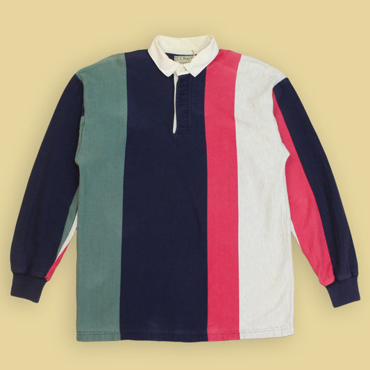 L.L. Bean Vertical Block Stripe Rugby Shirt