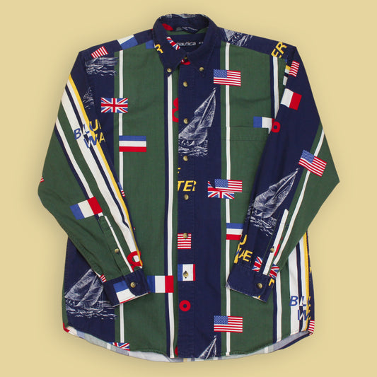 Nautica Sailing Print Button Down Shirt