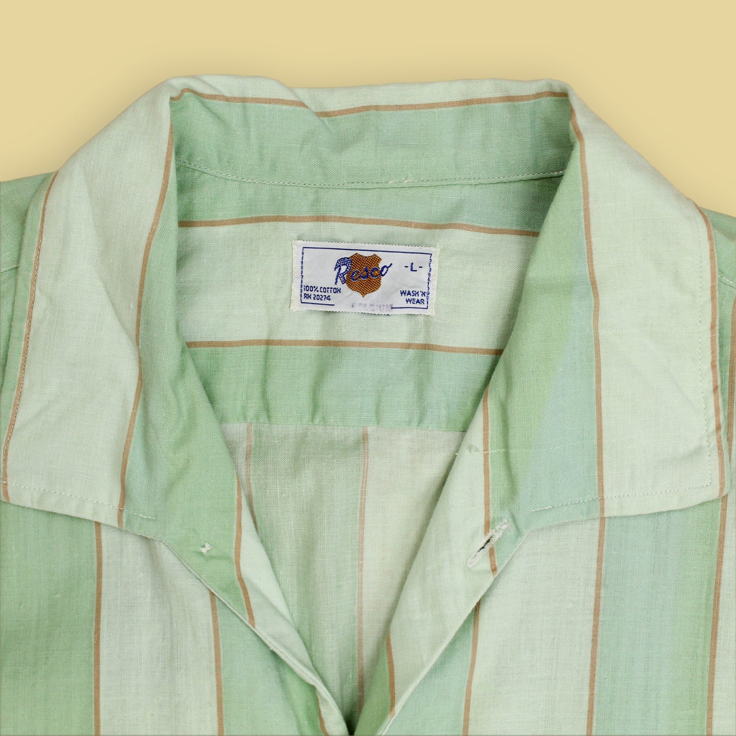 Resco Striped Cotton Camp Collar Short Sleeve Shirt Jacket