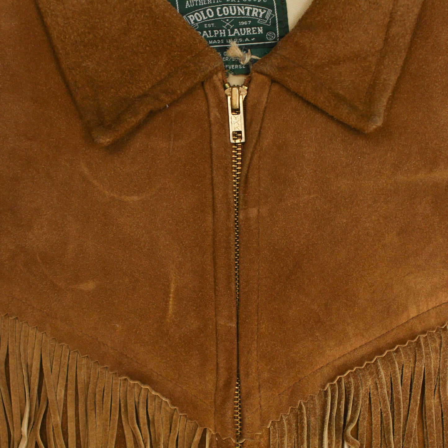 Polo Country Roughout Suede Fringe Western Jacket
