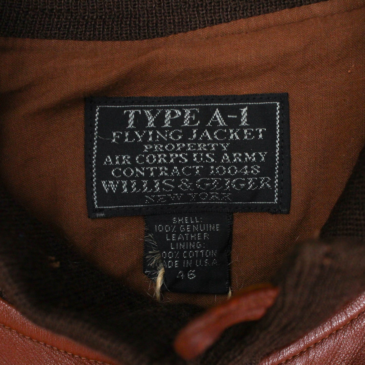 Willis & Geiger Type A-1 Leather Bomber Jacket