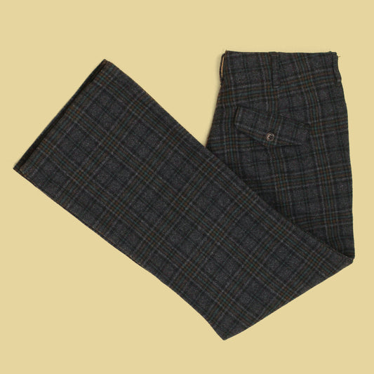 Needles Grey Plaid Tweed F.P. Boot-cut Trouser
