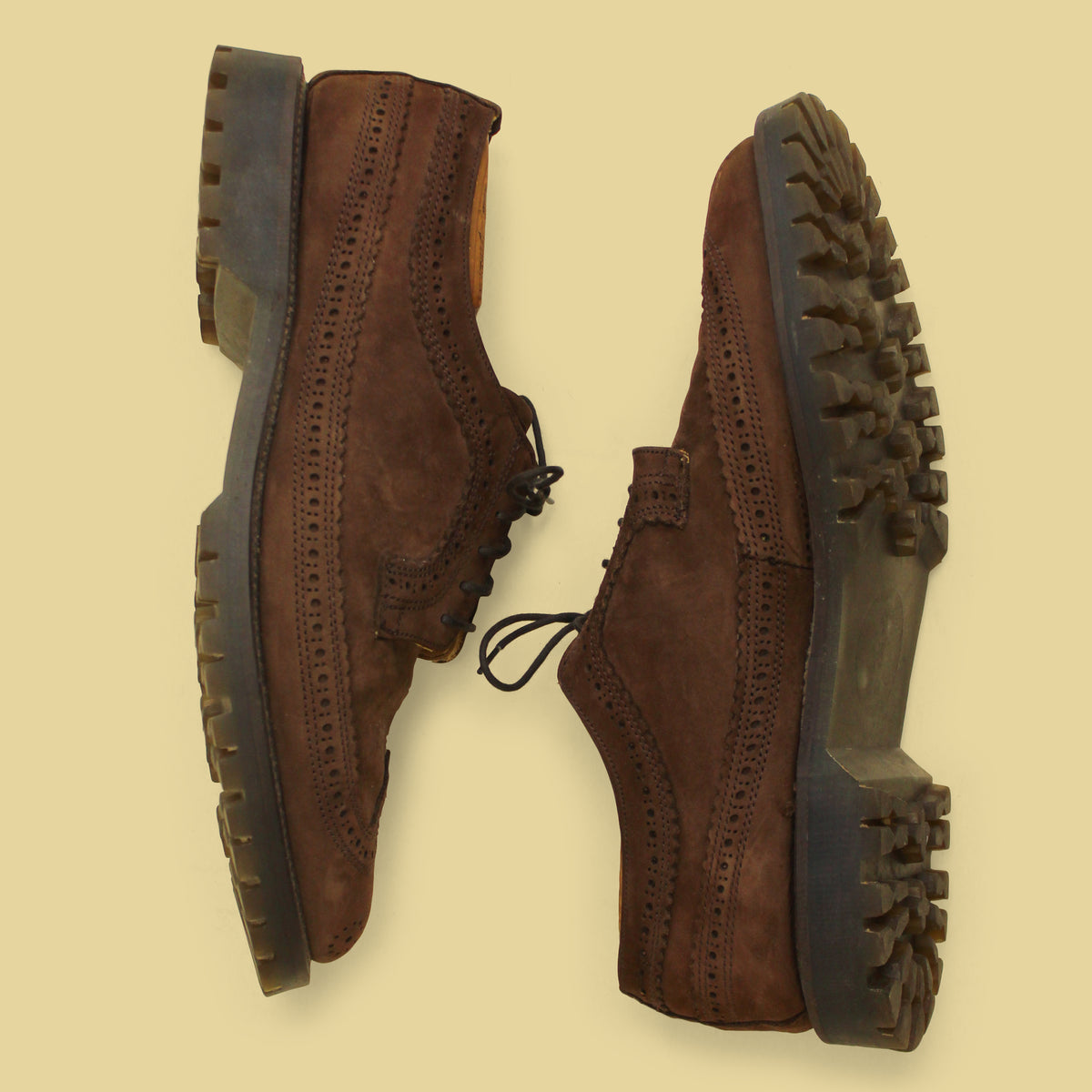 Barrie Ltd. Brown Nubuck Boston Longwing Bluchers 10