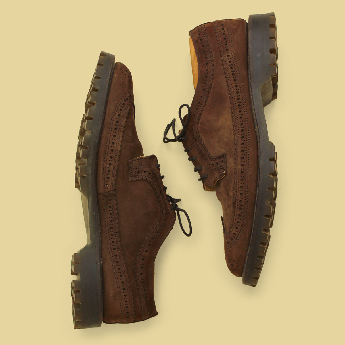 Barrie Ltd. Brown Nubuck Boston Longwing Bluchers 10