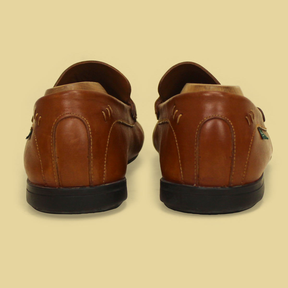 Paraboot Brown Leather Penny Loafer Driving Shoes 9