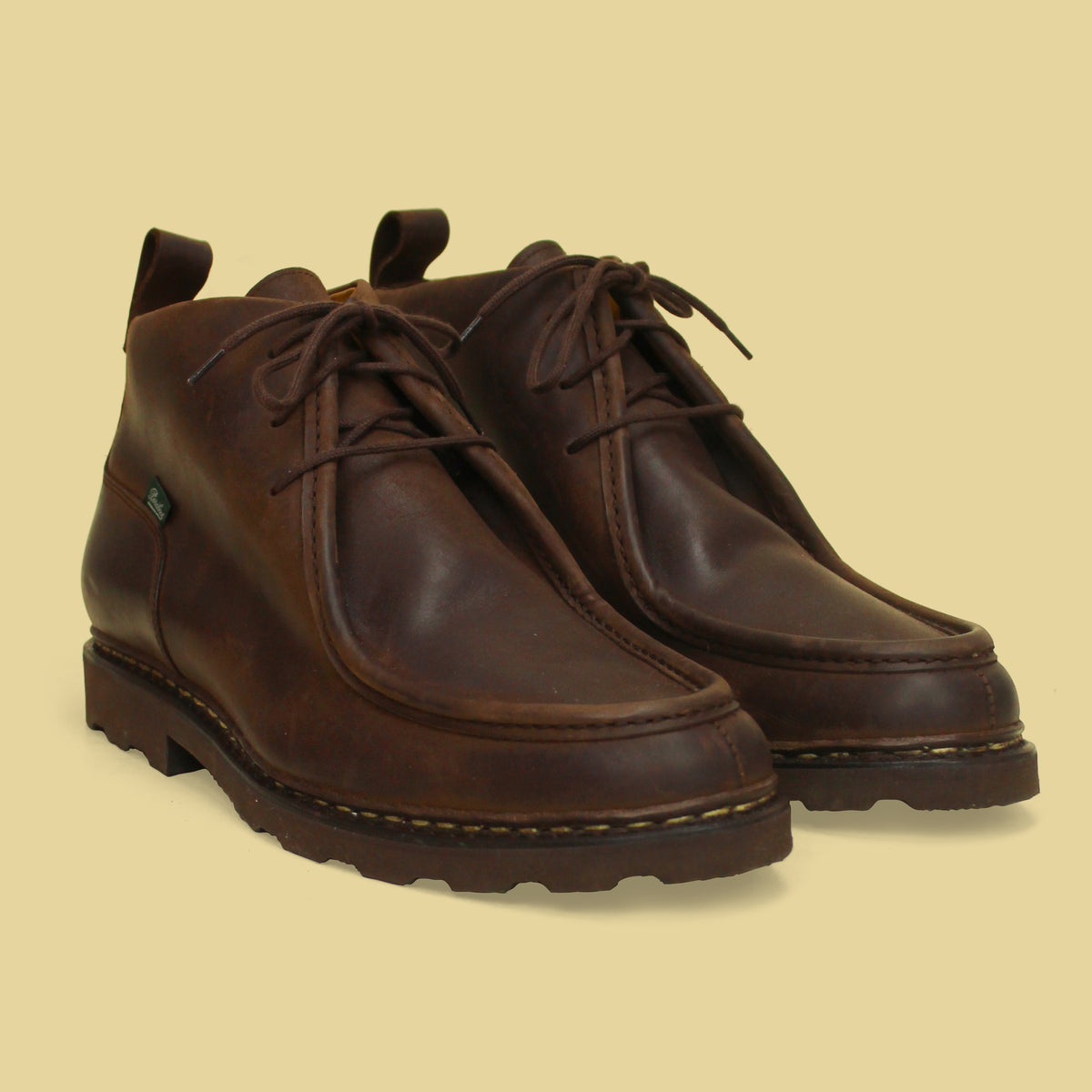 Paraboot Brown Waxed Leather Mucy Marche Boots UK 10.5