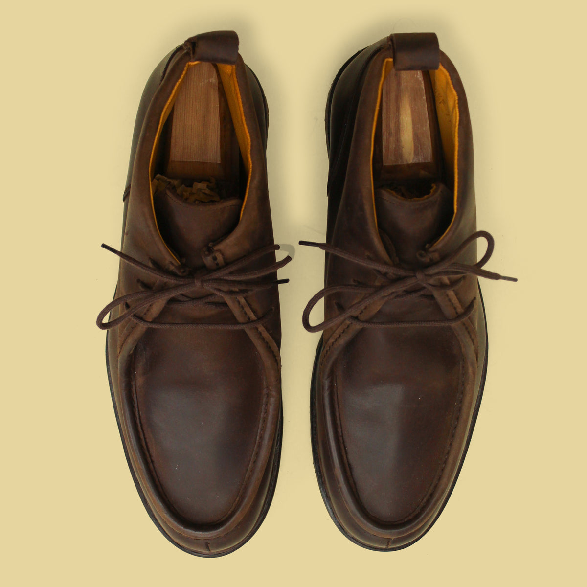 Paraboot Brown Waxed Leather Mucy Marche Boots UK 10.5