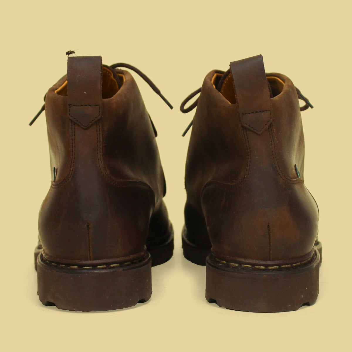 Paraboot Brown Waxed Leather Mucy Marche Boots UK 10.5