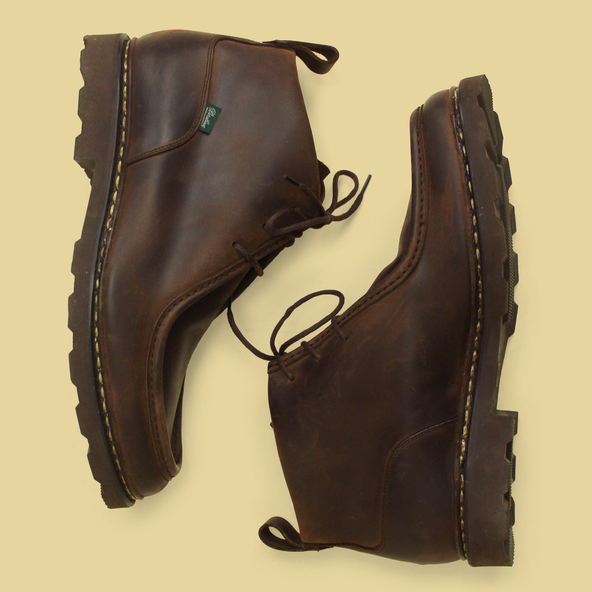 Paraboot Brown Waxed Leather Mucy Marche Boots UK 10.5