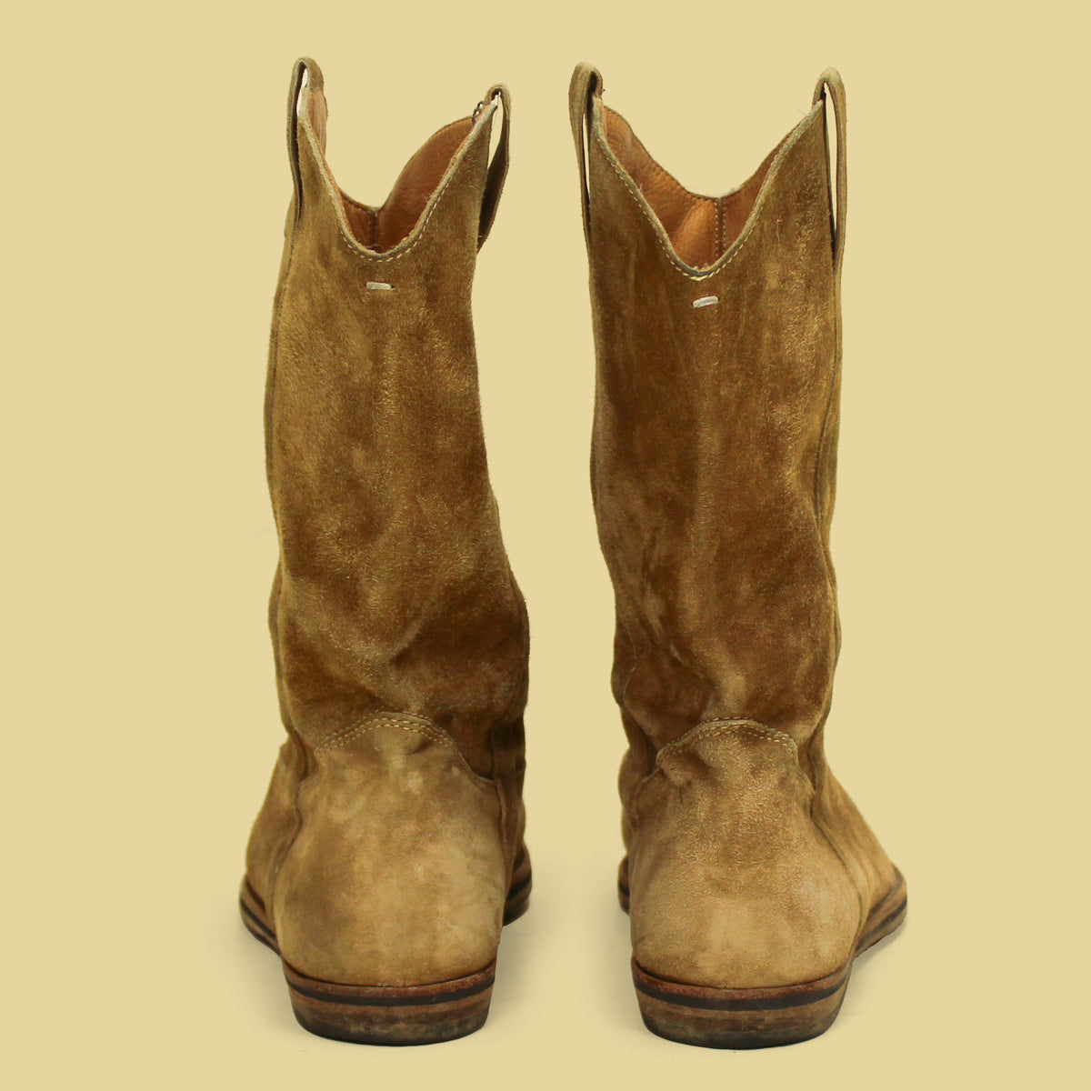 Maison Martin Margiela 22 Tan Suede Western Boots 44