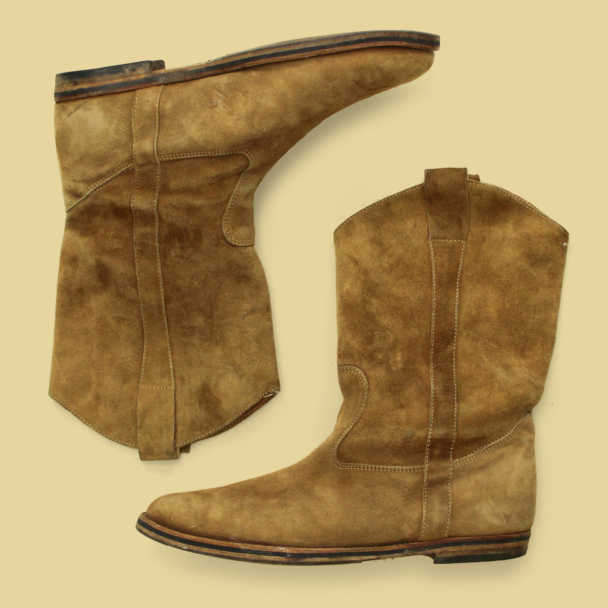 Maison Martin Margiela 22 Tan Suede Western Boots 44