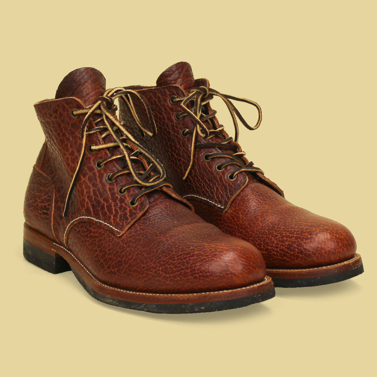 Renav Goods Co. Law Tanning Bison Leather Service Boots 44