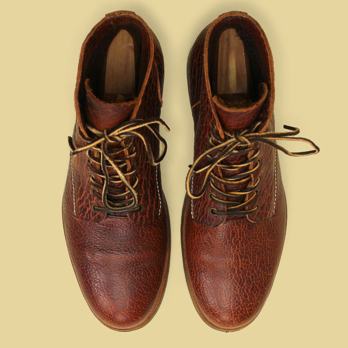 Renav Goods Co. Law Tanning Bison Leather Service Boots 44