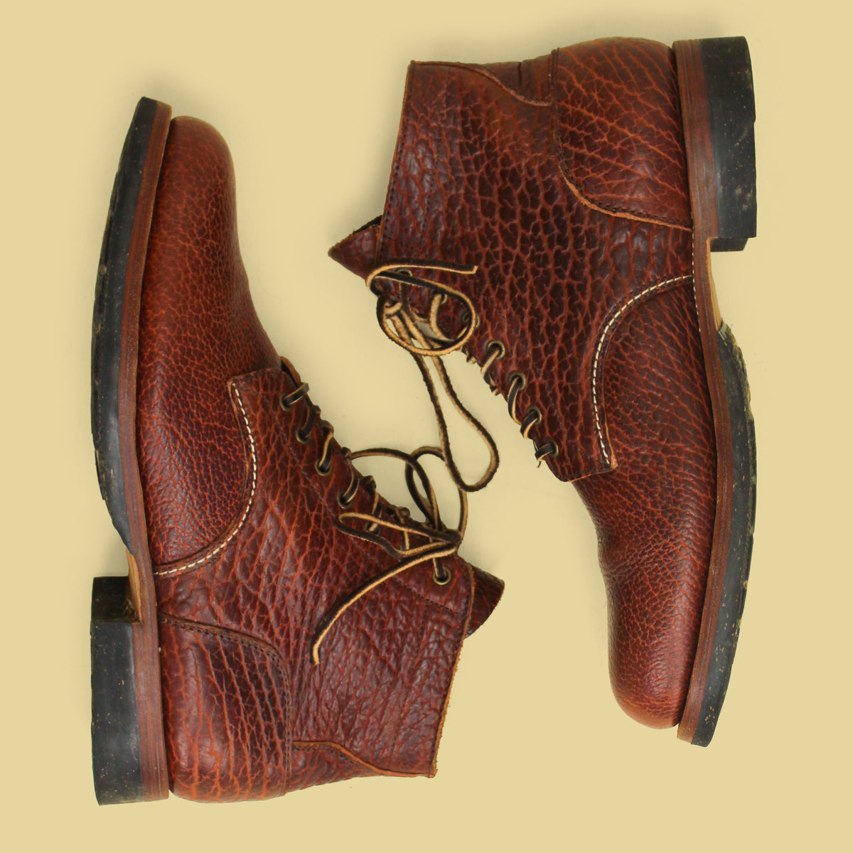 Renav Goods Co. Law Tanning Bison Leather Service Boots 44